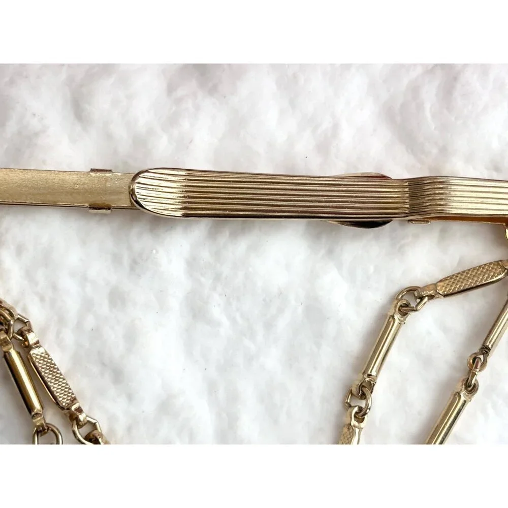 Gold Toned Adjustable Vintage Men's Midcentury Style Tie Bar | Tie Clip